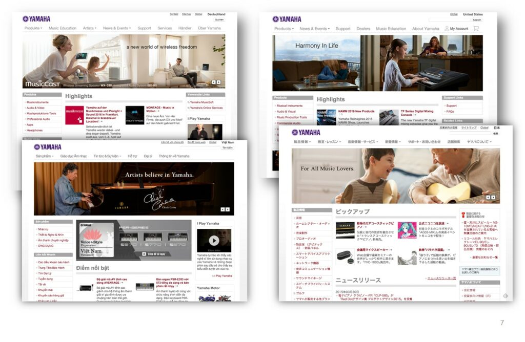 全世界50か国の顧客と創る ”YAMAHA Global Web” 全世界50か国の顧客と創る ”YAMAHA Global Web”
