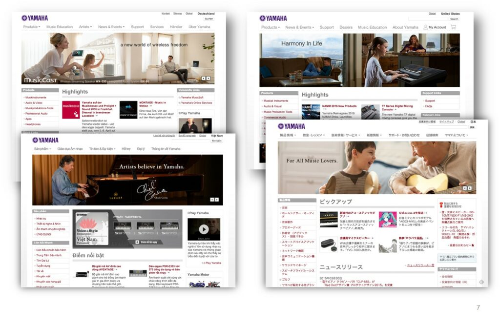 全世界50か国の顧客と創る ”YAMAHA Global Web”